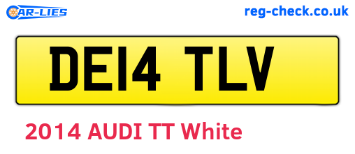 DE14TLV are the vehicle registration plates.