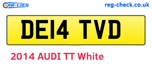 DE14TVD are the vehicle registration plates.