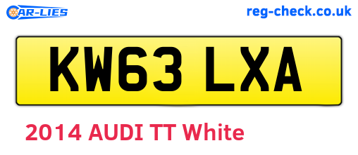 KW63LXA are the vehicle registration plates.