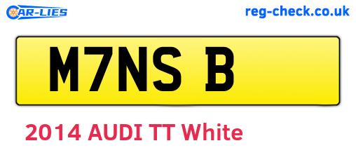 M7NSB are the vehicle registration plates.
