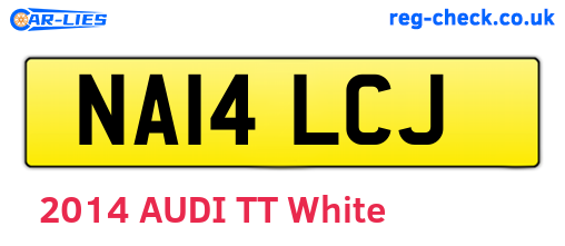 NA14LCJ are the vehicle registration plates.