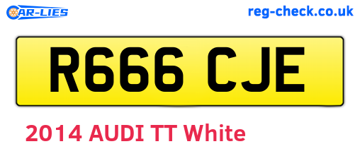 R666CJE are the vehicle registration plates.