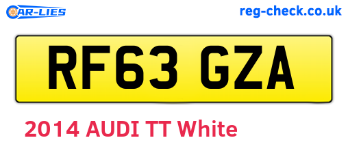 RF63GZA are the vehicle registration plates.
