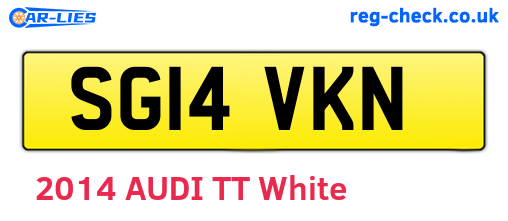 SG14VKN are the vehicle registration plates.