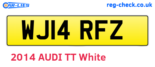 WJ14RFZ are the vehicle registration plates.