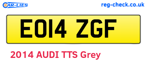 EO14ZGF are the vehicle registration plates.