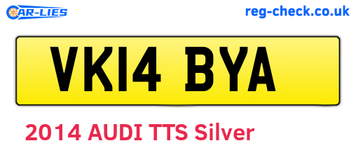 VK14BYA are the vehicle registration plates.