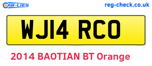 WJ14RCO are the vehicle registration plates.