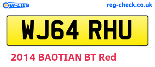 WJ64RHU are the vehicle registration plates.