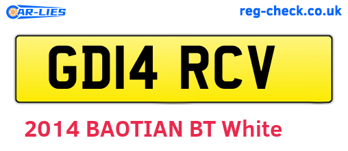GD14RCV are the vehicle registration plates.