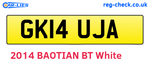 GK14UJA are the vehicle registration plates.