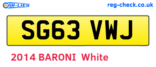 SG63VWJ are the vehicle registration plates.
