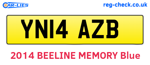 YN14AZB are the vehicle registration plates.
