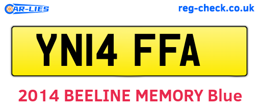 YN14FFA are the vehicle registration plates.