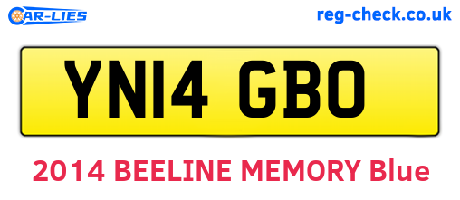 YN14GBO are the vehicle registration plates.