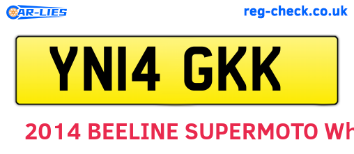 YN14GKK are the vehicle registration plates.