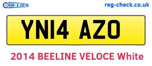YN14AZO are the vehicle registration plates.