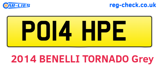 PO14HPE are the vehicle registration plates.