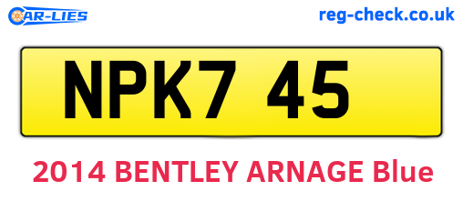 NPK745 are the vehicle registration plates.
