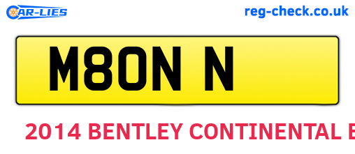 M8ONN are the vehicle registration plates.