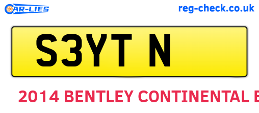 S3YTN are the vehicle registration plates.