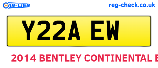 Y22AEW are the vehicle registration plates.