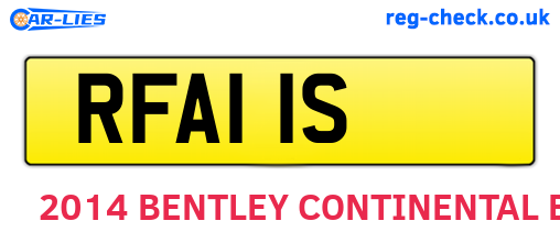 RFA11S are the vehicle registration plates.