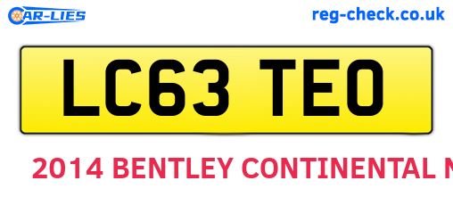 LC63TEO are the vehicle registration plates.