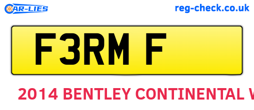 F3RMF are the vehicle registration plates.