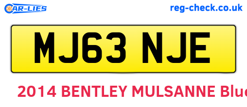 MJ63NJE are the vehicle registration plates.