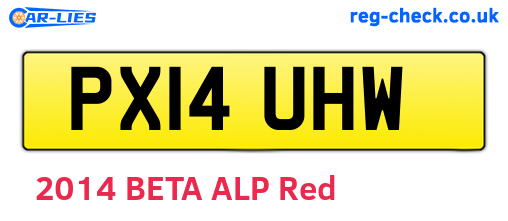 PX14UHW are the vehicle registration plates.
