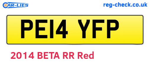 PE14YFP are the vehicle registration plates.