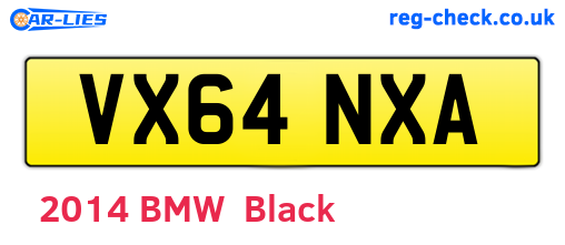 VX64NXA are the vehicle registration plates.