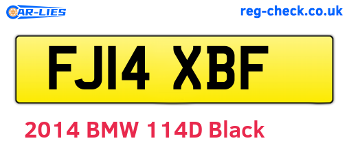 FJ14XBF are the vehicle registration plates.