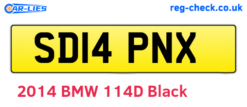 SD14PNX are the vehicle registration plates.