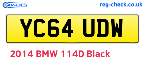 YC64UDW are the vehicle registration plates.