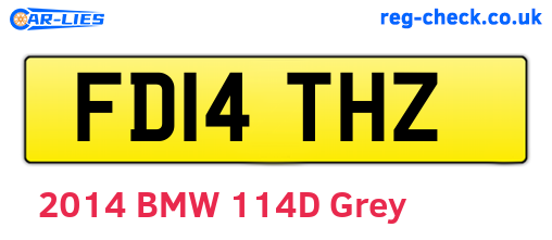 FD14THZ are the vehicle registration plates.