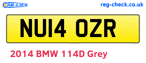 NU14OZR are the vehicle registration plates.