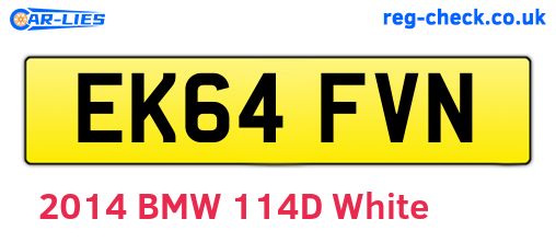 EK64FVN are the vehicle registration plates.
