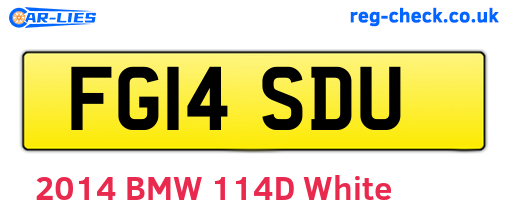 FG14SDU are the vehicle registration plates.