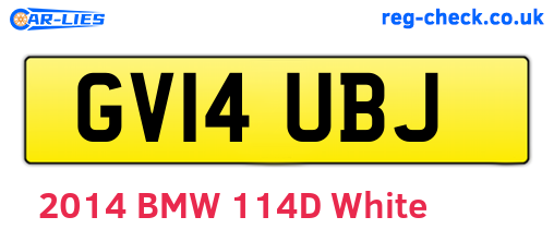 GV14UBJ are the vehicle registration plates.