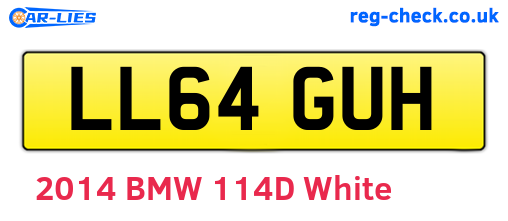 LL64GUH are the vehicle registration plates.