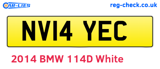 NV14YEC are the vehicle registration plates.