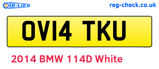 OV14TKU are the vehicle registration plates.