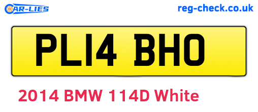 PL14BHO are the vehicle registration plates.