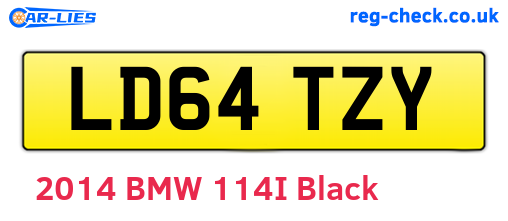 LD64TZY are the vehicle registration plates.