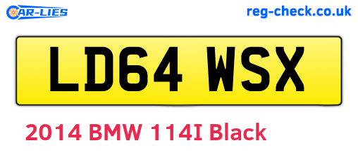 LD64WSX are the vehicle registration plates.