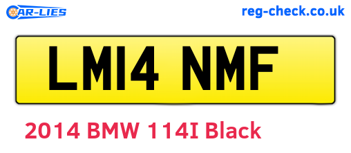 LM14NMF are the vehicle registration plates.