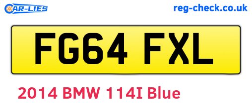 FG64FXL are the vehicle registration plates.