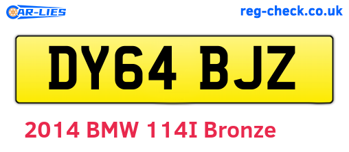 DY64BJZ are the vehicle registration plates.